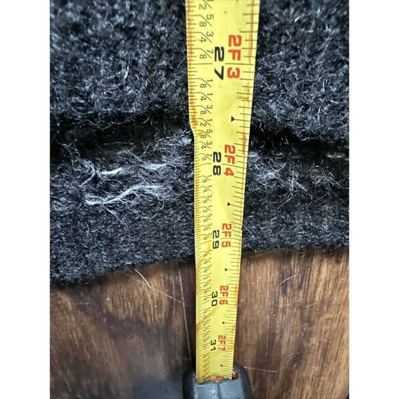 United Colours Of Benetton Sweater V Neck L Italy 3/4 Sleeves Black Grey VTG - Picture 9 of 11